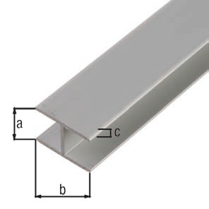 Alu H-Profil ELOXIERT 1,5-2 m Stuhlprofil Aluminium Alu Spannplatten Profil 